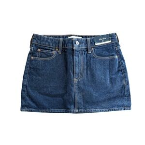 Abercrombie & Fitch Curve Love Mid Rise Denim Mini Skirt NWT Size 25